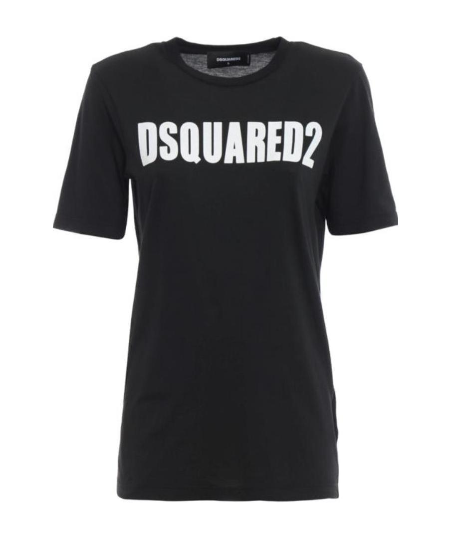 Dsquared2 Logo Printed Pattern T-shirt In Black