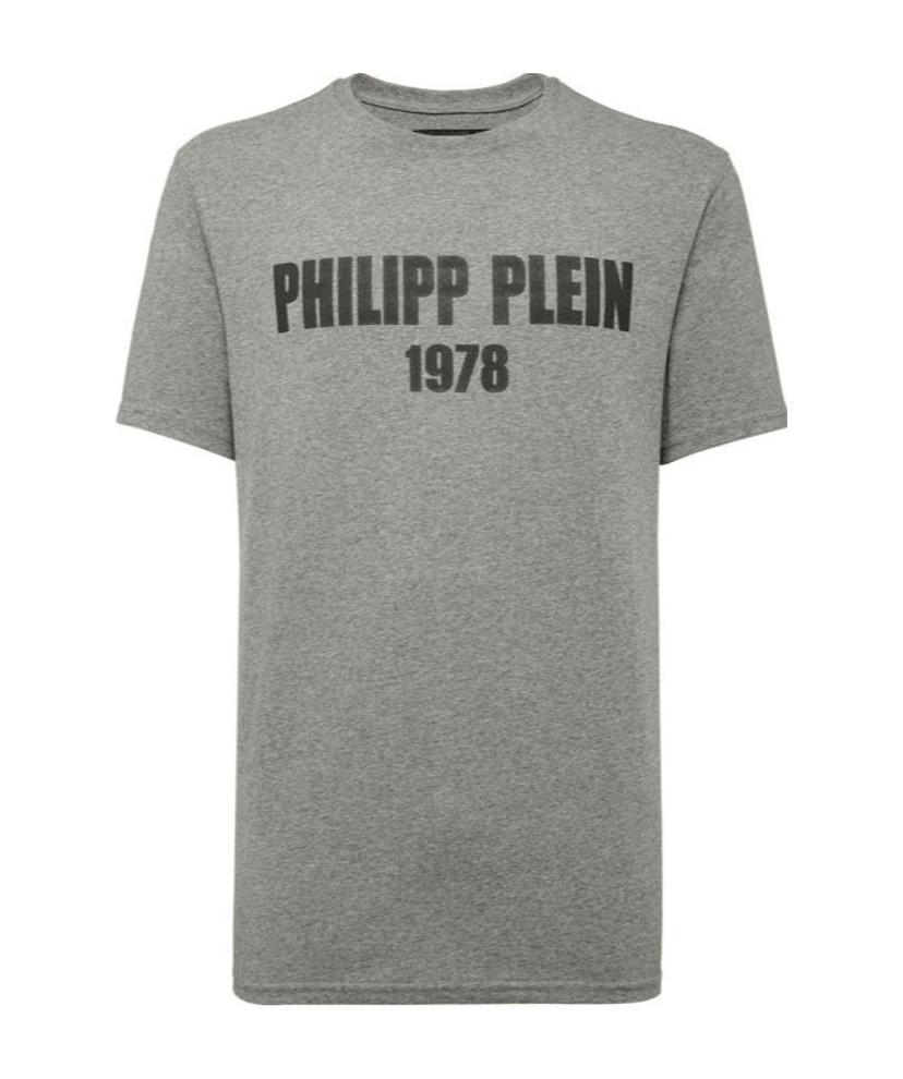 Philipp Plein T-shirt Round Neck Ss Pp1978 In Gray