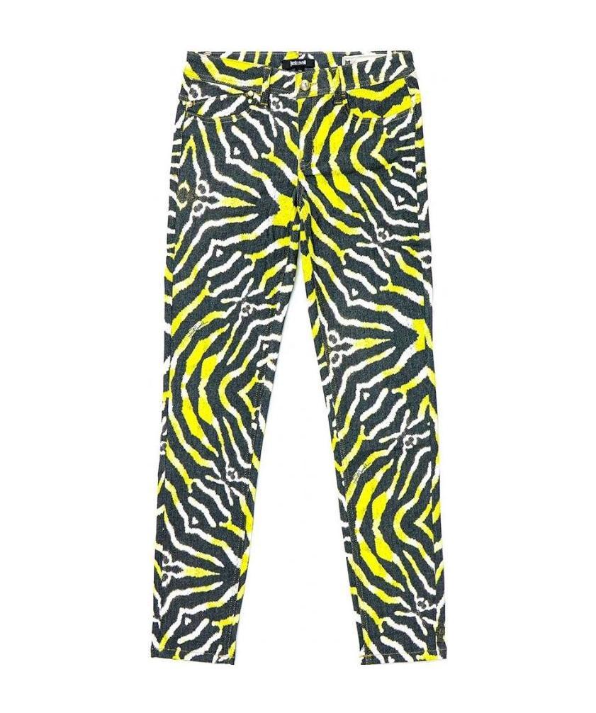 Shop Just Cavalli Printed Jeans In Green