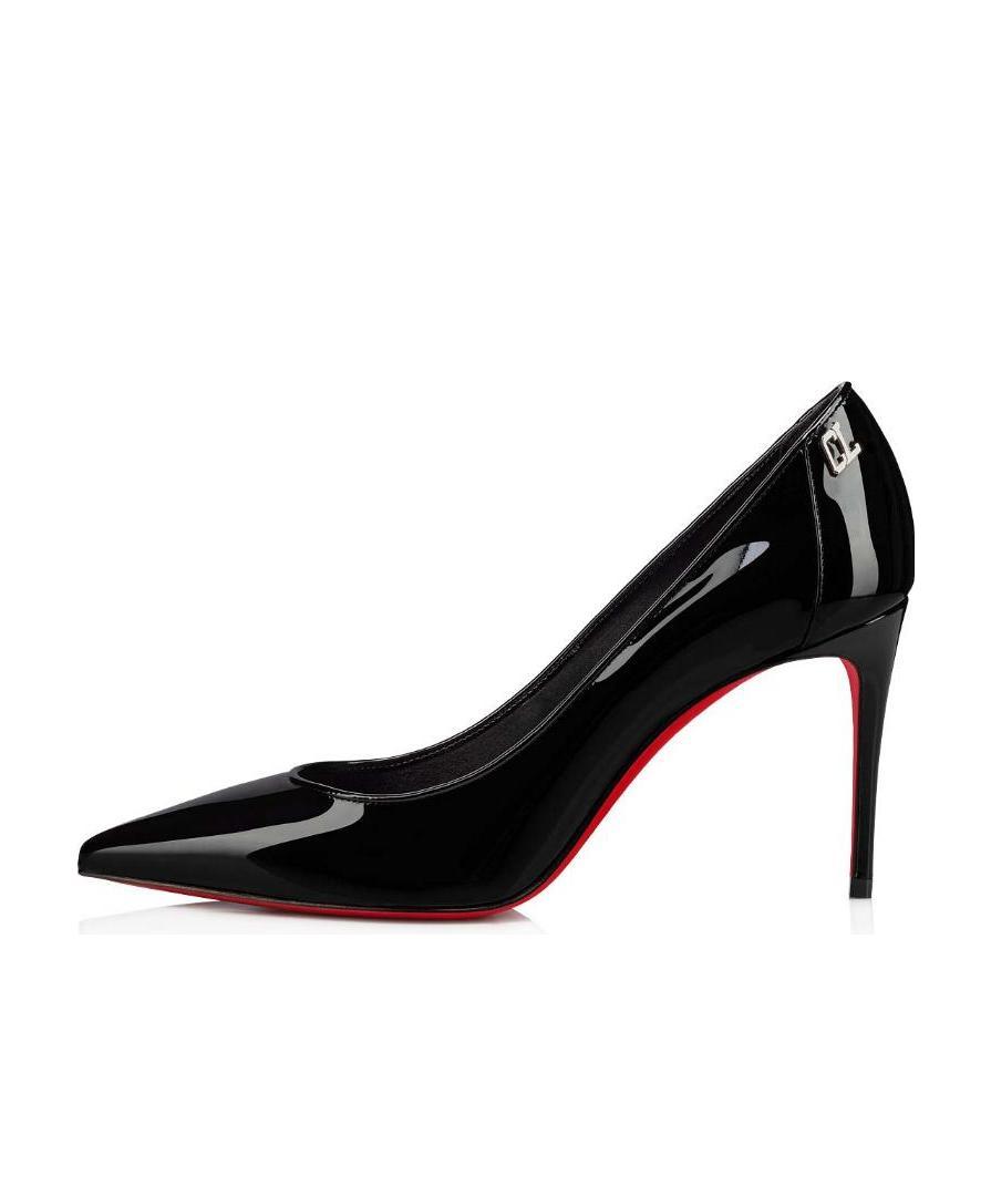 Shop Christian Louboutin Logo Pointed High Heels In Black