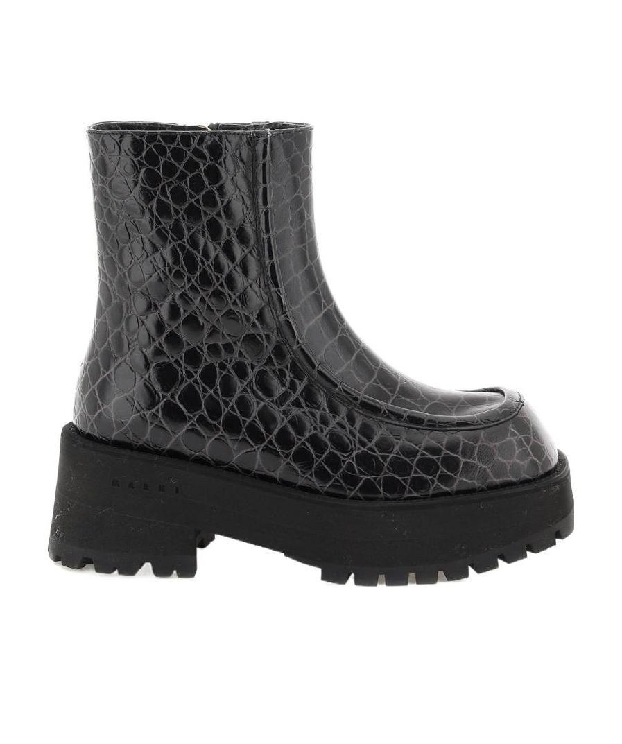 Marni Zip Booties In Black