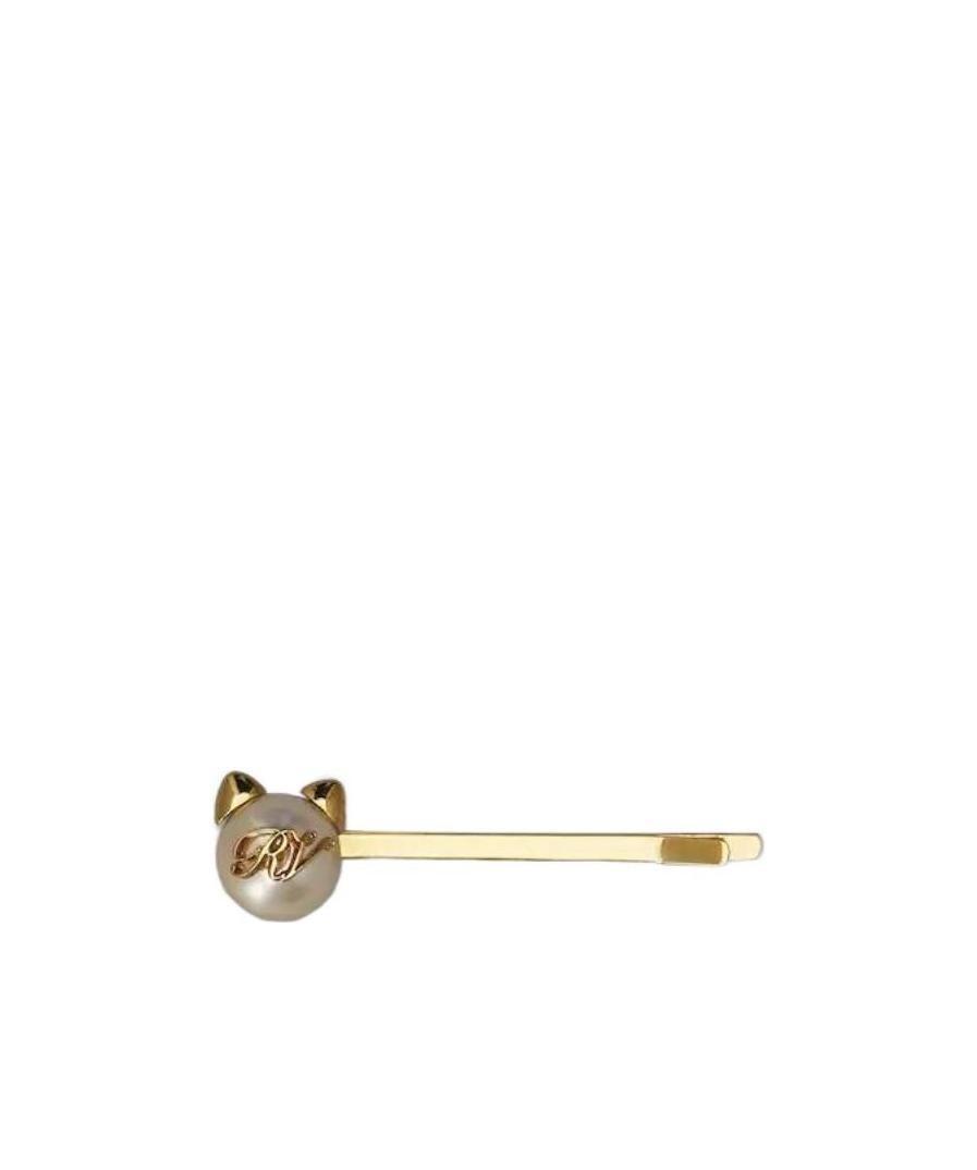 Roger Vivier Cat Shape Hair Clip In Yellow