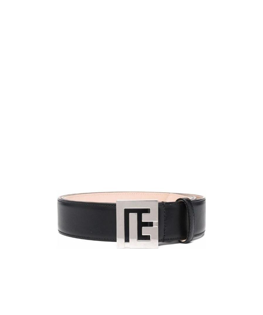 Balmain Monogram-buckle Belt In Black
