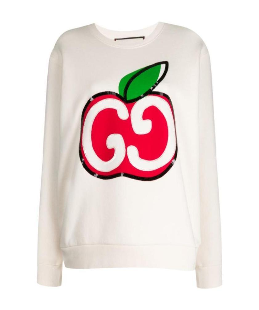 Gucci Printed Round-neck Sweater In White