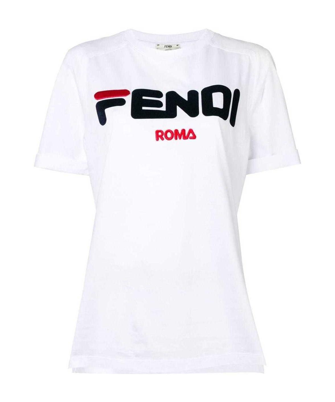 Fendi Star Popular Style X Fila Limited Cooperation Mania Series Short-sleeved T-shirts In White