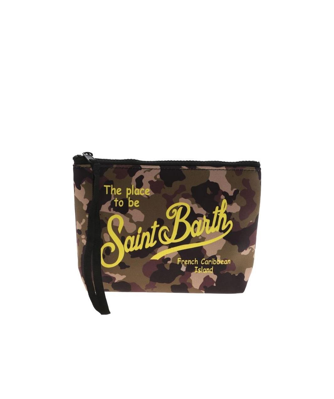 Mc2 Saint Barth Camouflage Print Wash Bag In Black