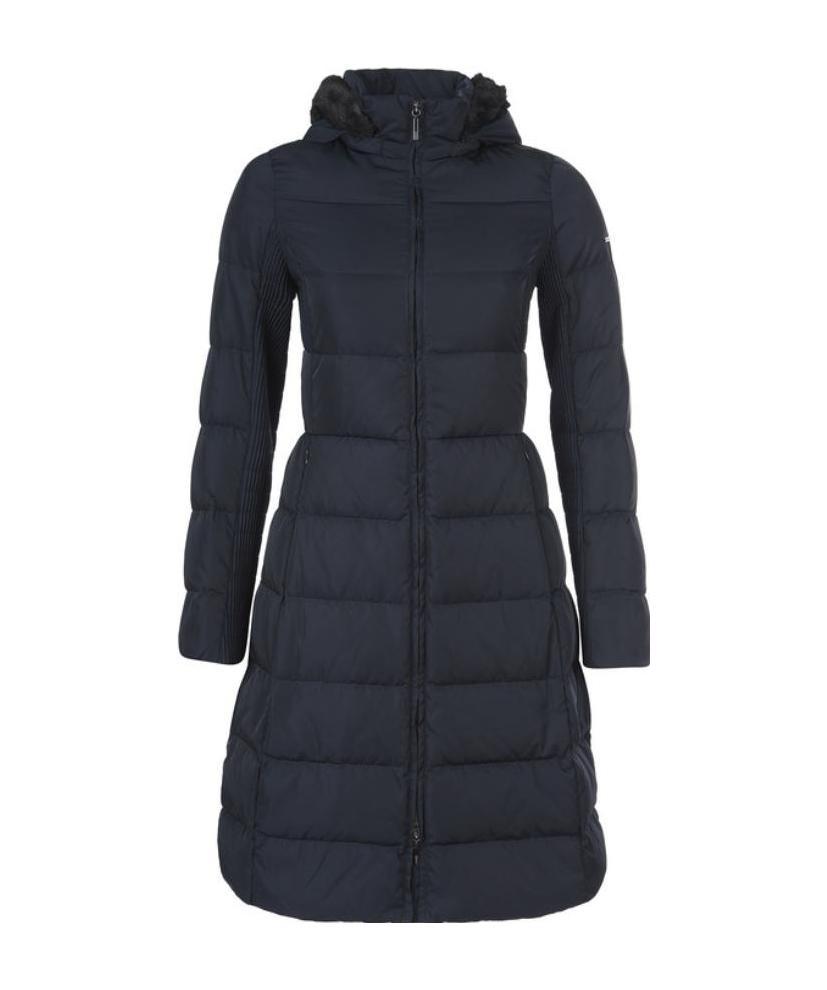 ARMANI JEANS LONG-STYLE DOWN JACKET WITH A HAT