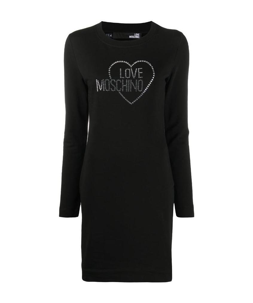Moschino Logo Detail Dress In Black