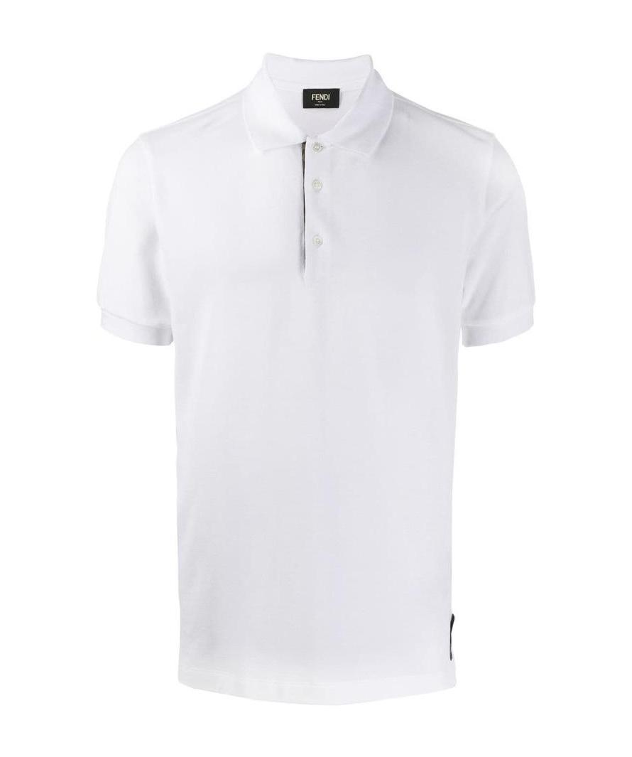 Fendi White Piqué Polo Shirt In White