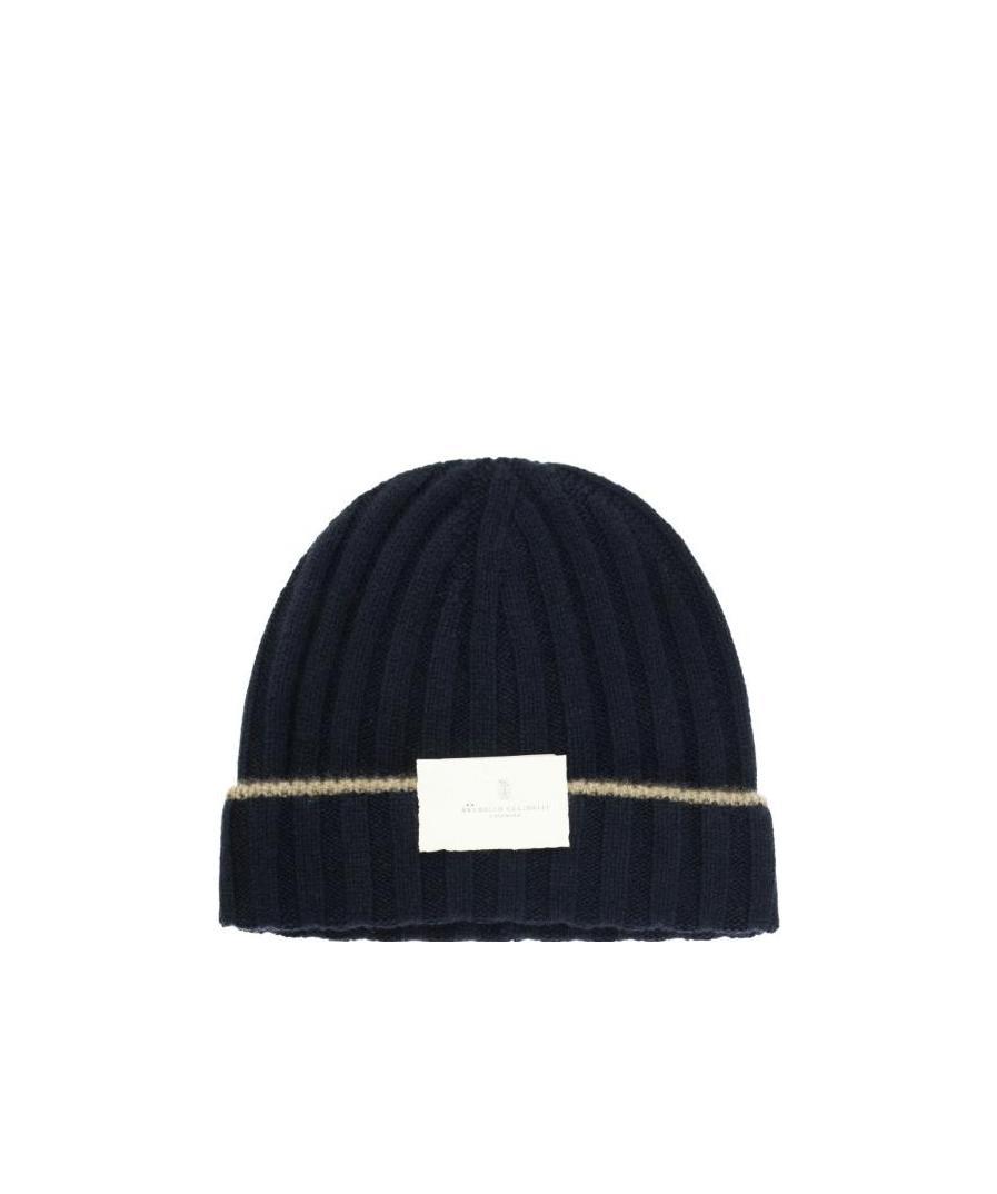 Brunello Cucinelli Cashmere Ribbed Beanie In Black
