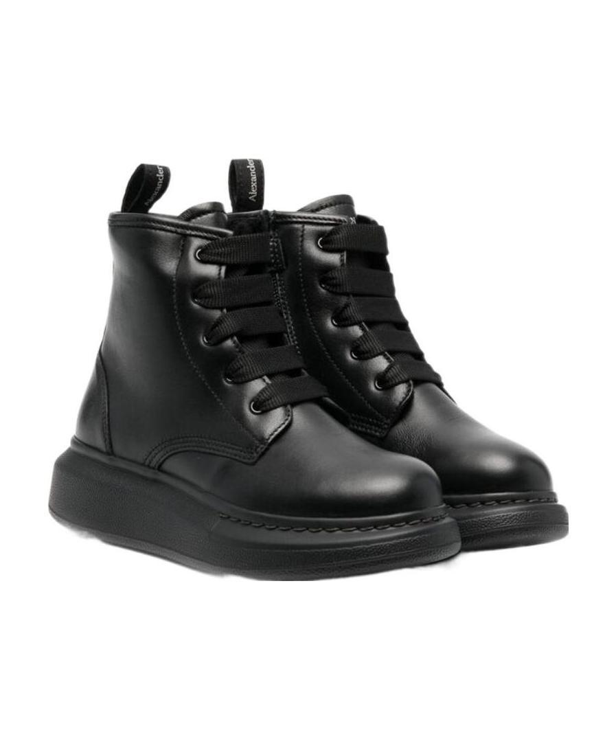 Alexander Mcqueen Lace-up Ankle Boots In Black