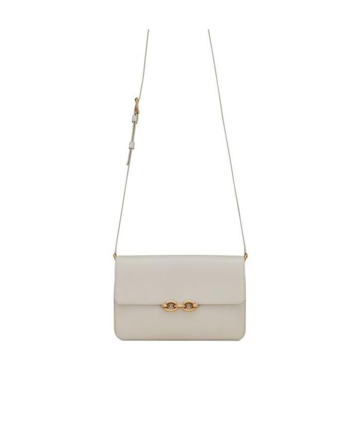 Saint Laurent Le Maillon Crossbody Bag In White