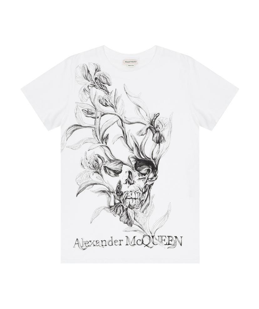 Alexander Mcqueen Iris Crew-neck T-shirt In White