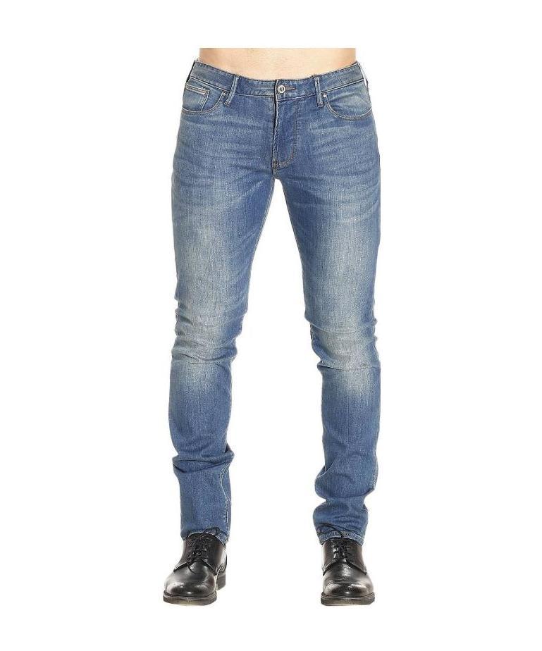 Armani Jeans Label Jeans In Blue