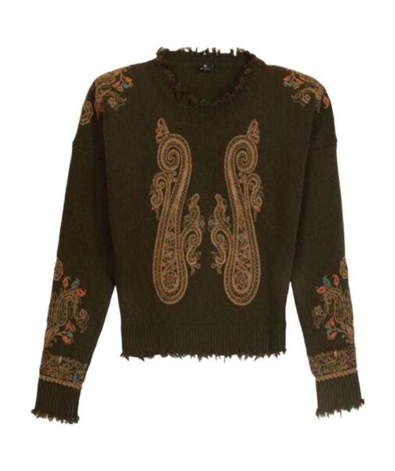 Etro Paisley-print Wool Jumper In Black