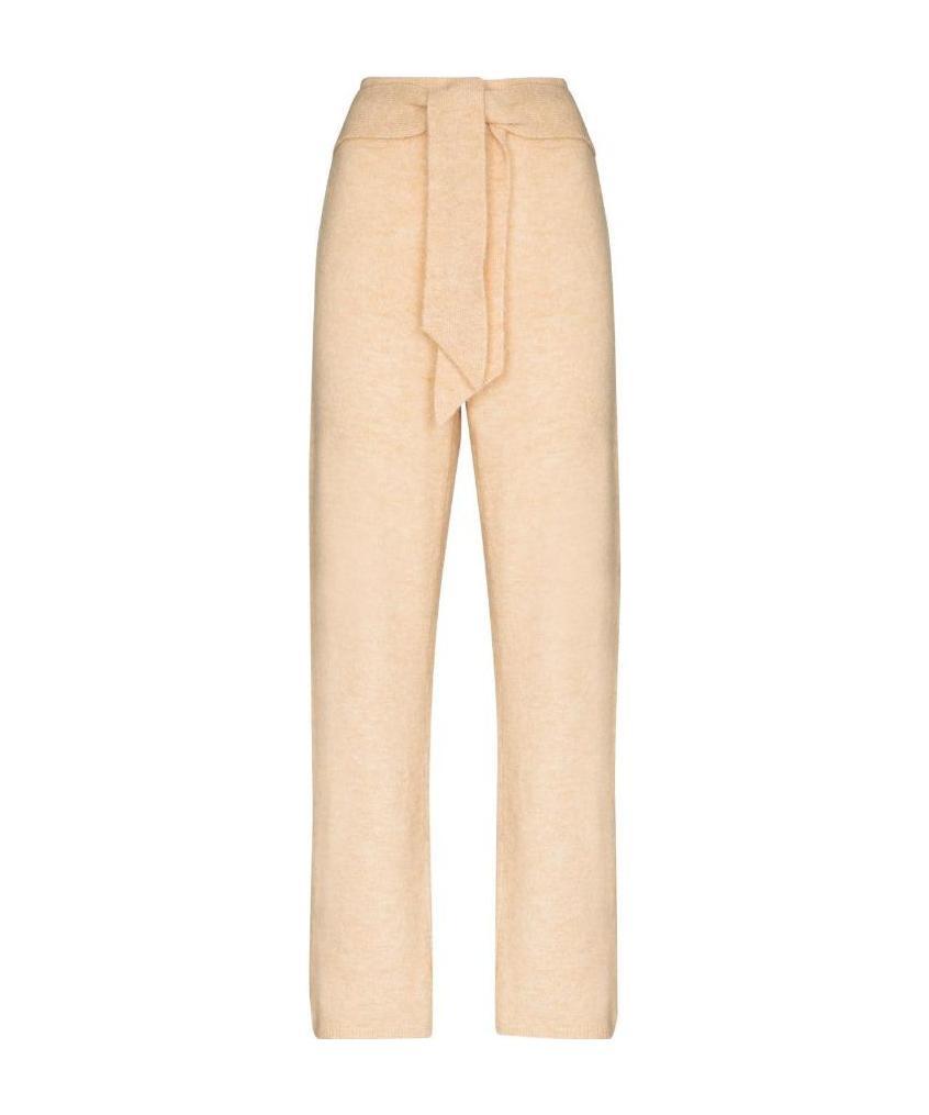 Nanushka Ribbed-knit Wool Trousers In Nude