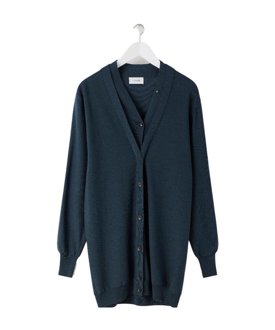 Lemaire Layered V-neck Cardigan In Black