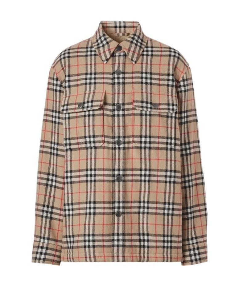 Burberry Vintage Check Shirt Jacket In Gray