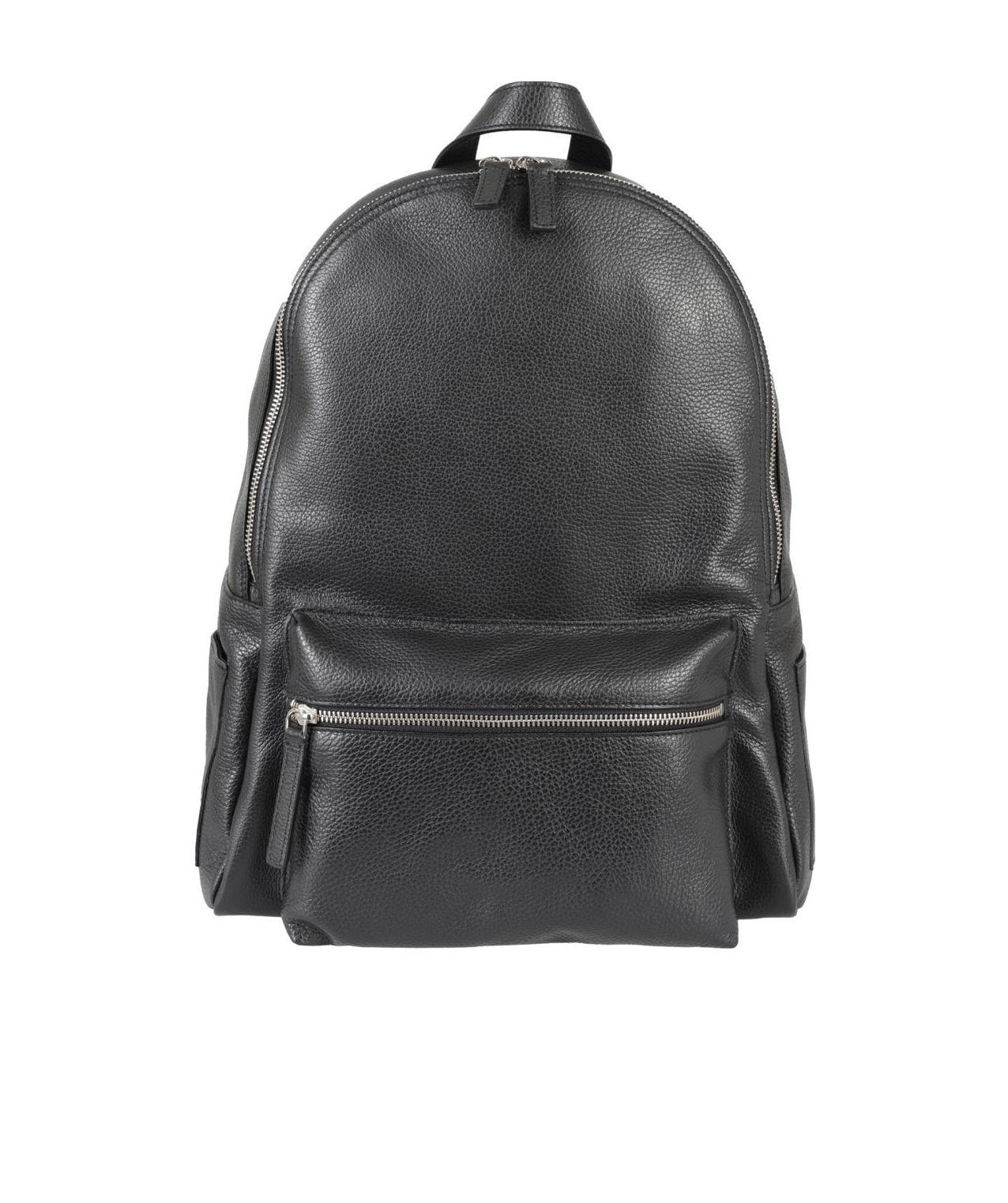 Shop Orciani Logo-plaque Leather Backpack In Black