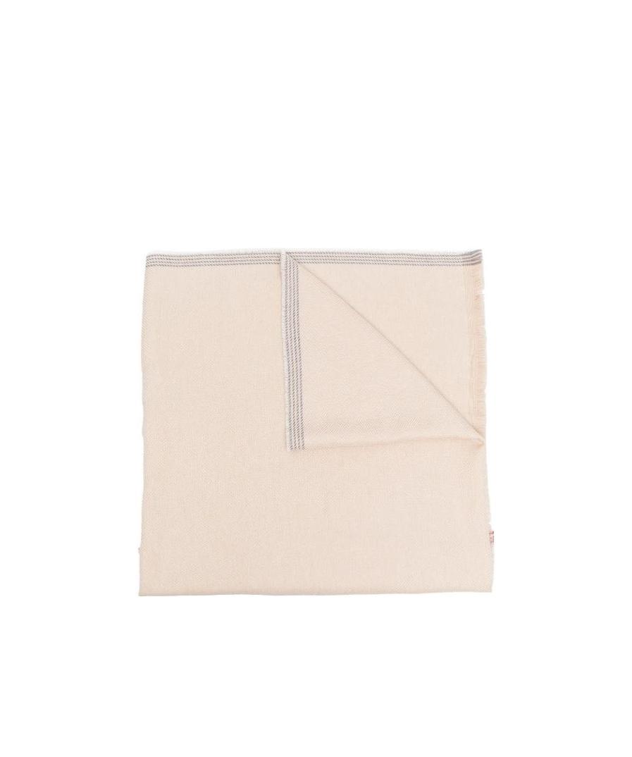 Brunello Cucinelli Striped Trim Scarf In Nude