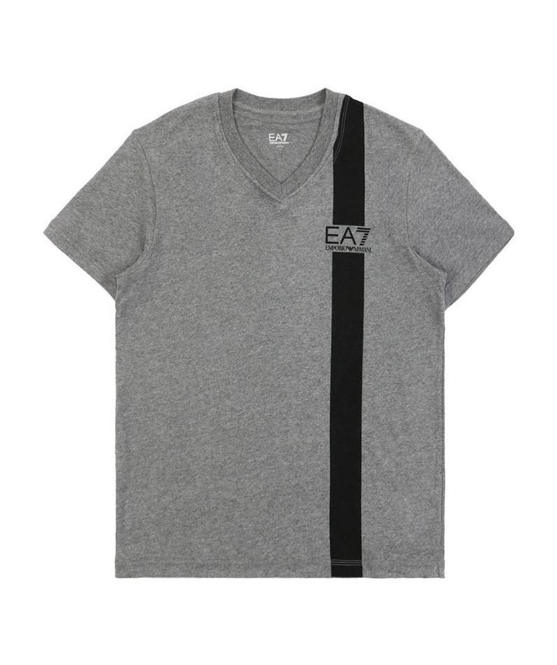 Emporio Armani V-collar Short-sleeved T-shirt In Gray