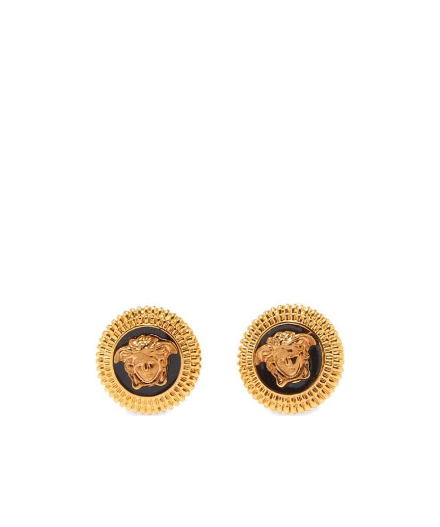 Versace Medusa Head-detail Stud Earrings In Yellow