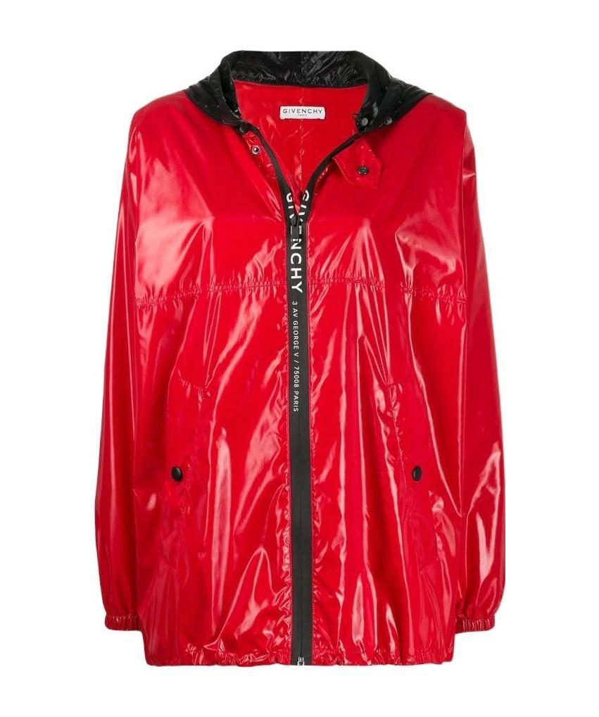 Givenchy Women's Hooded Wind Jacket In Red