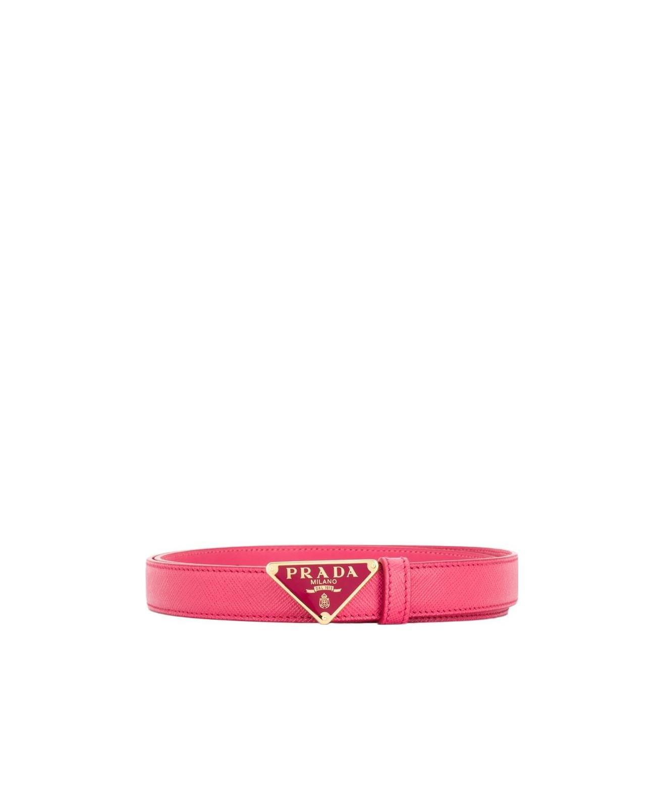 Prada Logo Buckle Belt In Pink