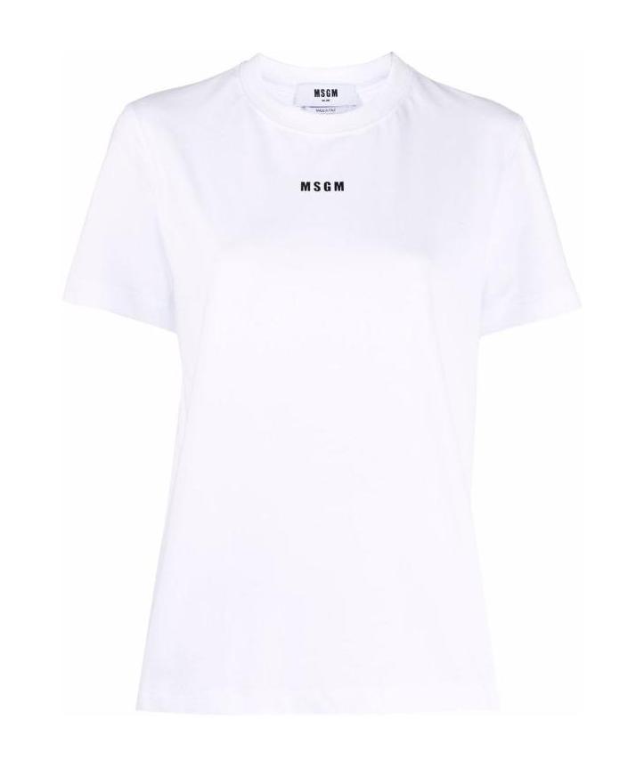 MSGM MSGM LOGO PRINTED CREWNECK T-SHIRT