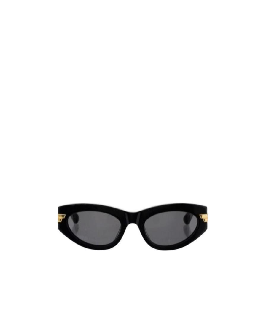 Bottega Veneta Black Cat-eye Sunglasses In 001 Black Black Grey