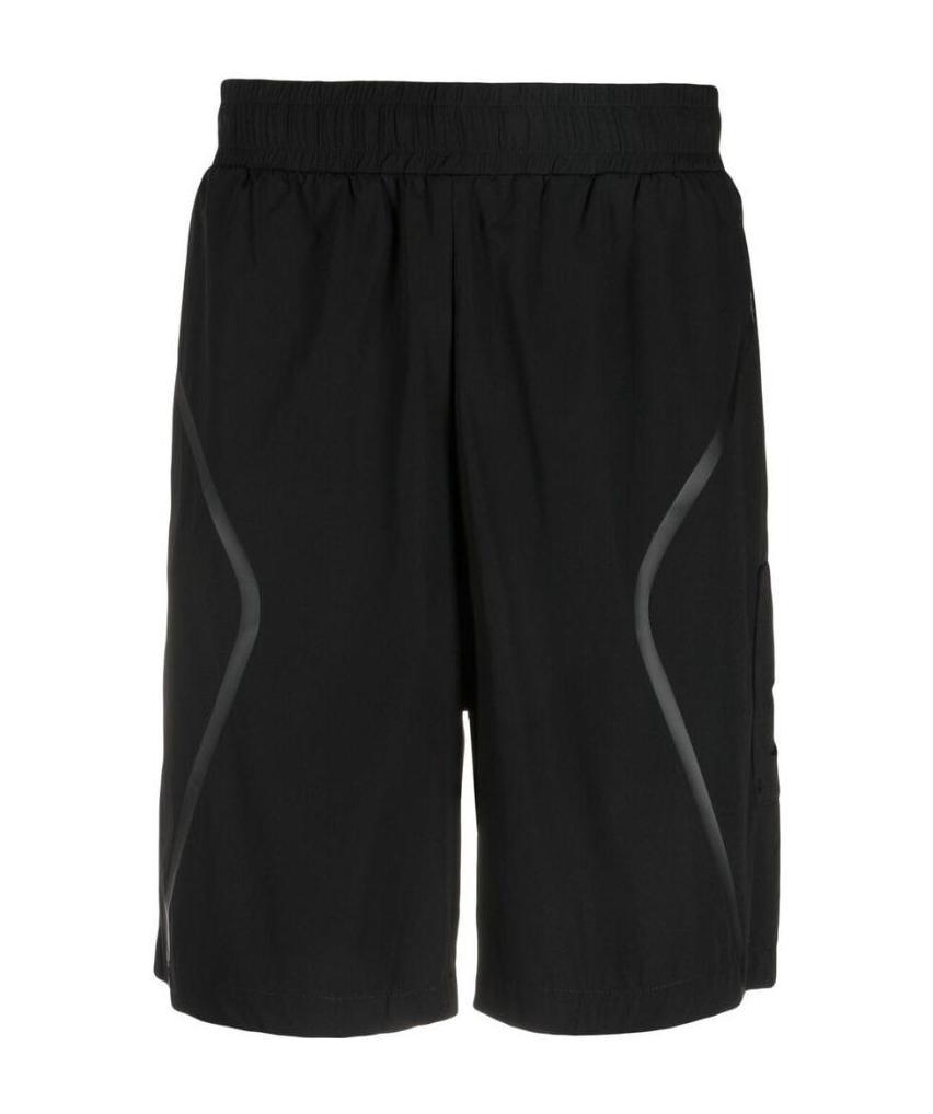 A-cold-wall* Stripe-print Elasticated Track Shorts In Gray