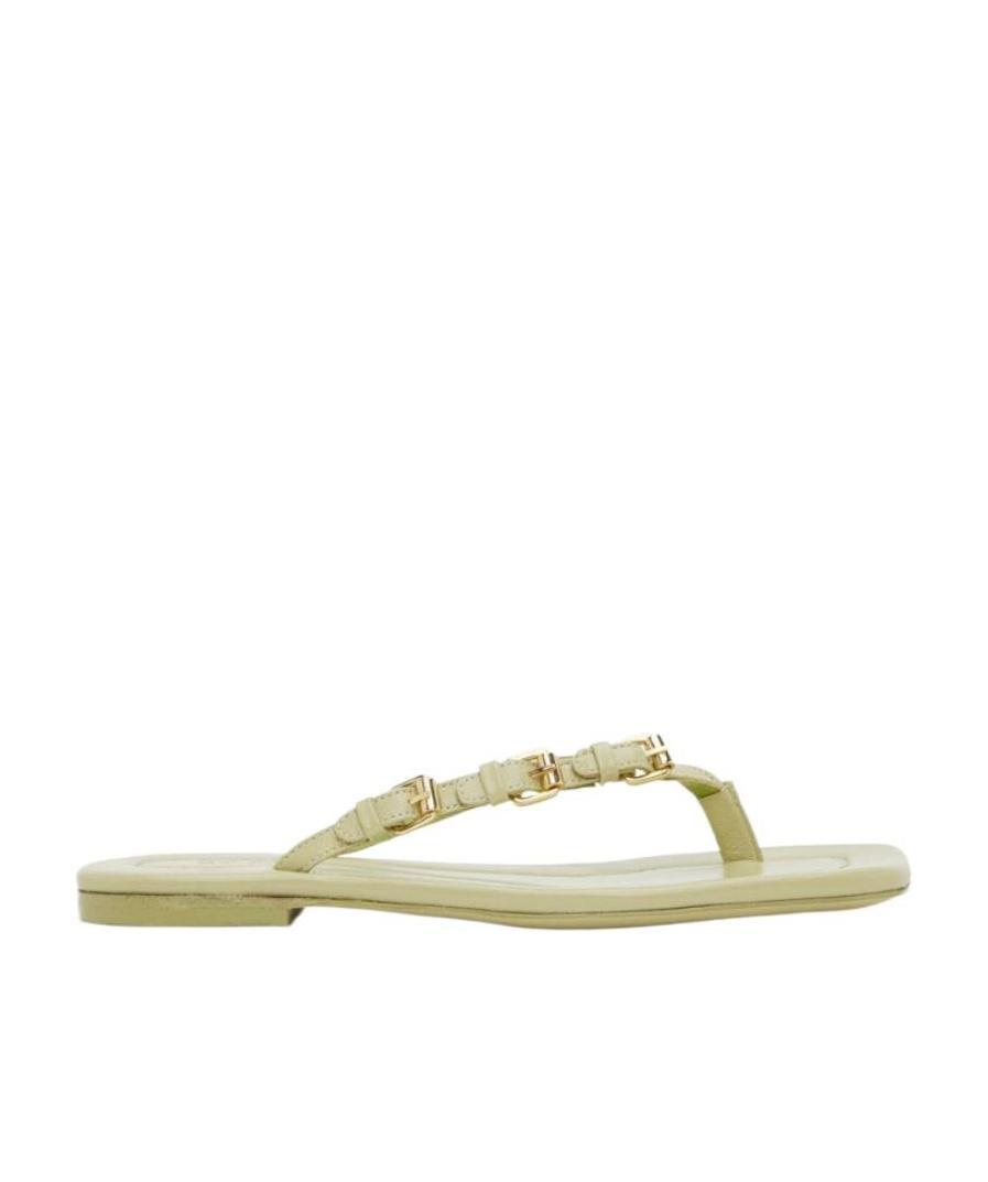 By Far Green Mare Flip Flop Sandals In Nude