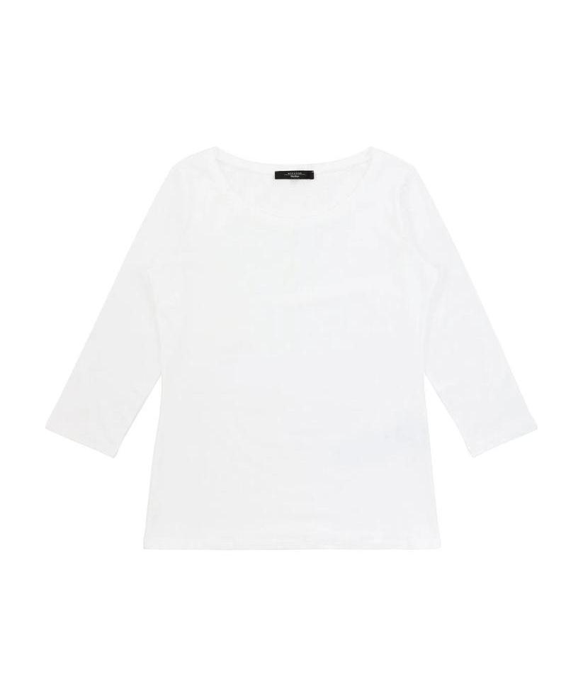 Weekend Max Mara T-shirt With Round Neck And Long Sleeves In White