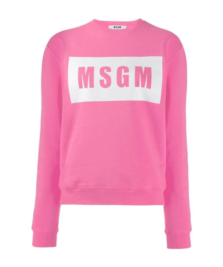 Msgm Logo Sweater In Pink