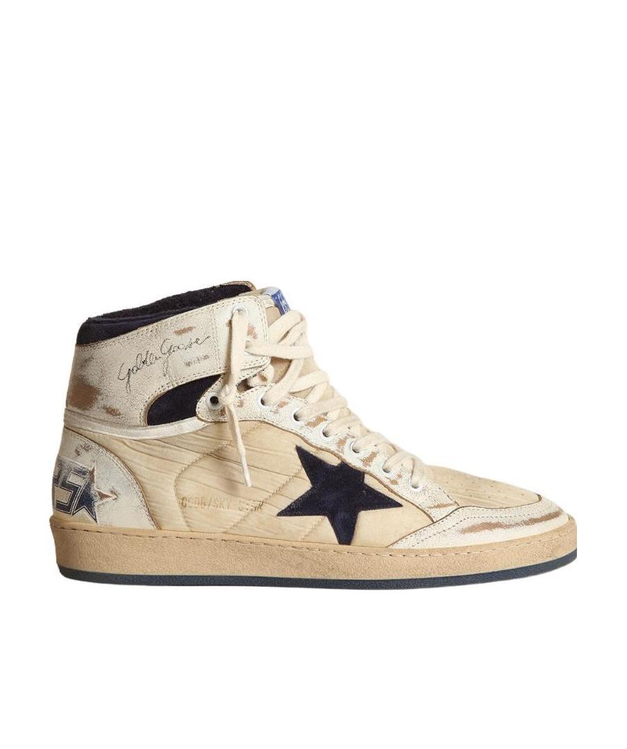 Golden Goose Logo Lace Up Casual Sports Shoes In Nude