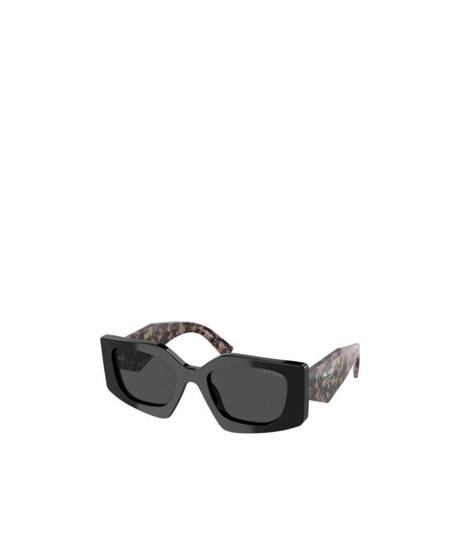 Shop Prada Leopard Print Tinted Sunglasses In Black