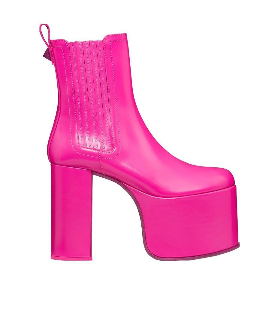 Valentino Garavani One Stud Platform Boots In Pink