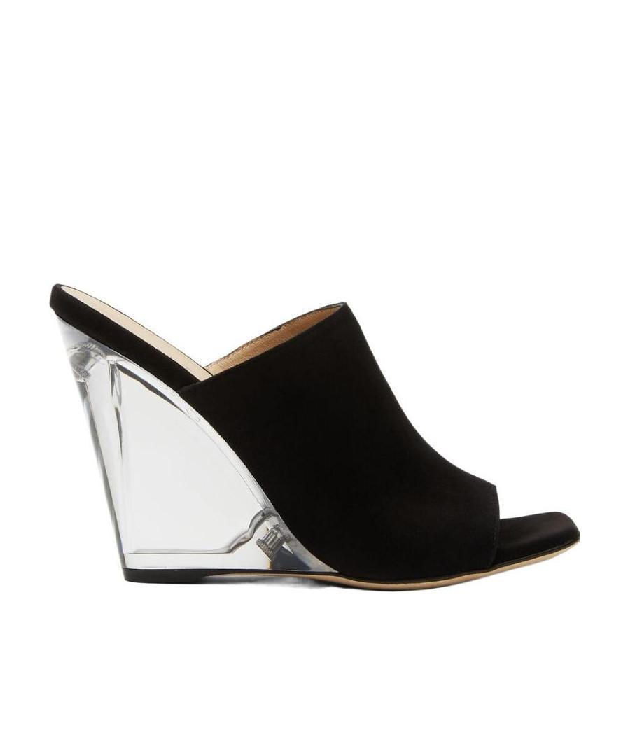 Stuart Weitzman Sue Transparent-heel Mules In Black