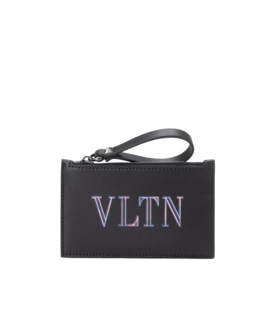 Valentino Logo-print Zipped Wallet In Black