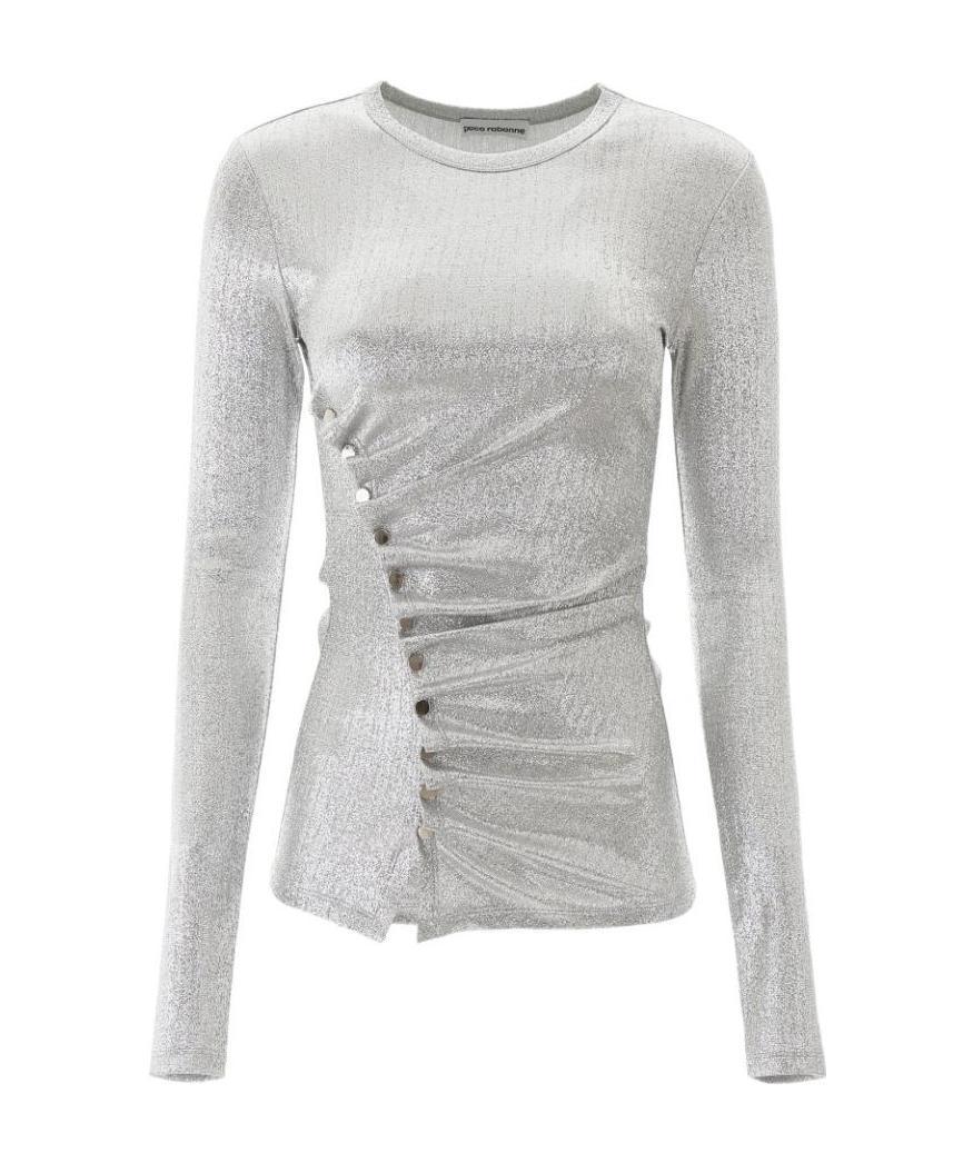 RABANNE DRAPED BUTTON BLOUSE
