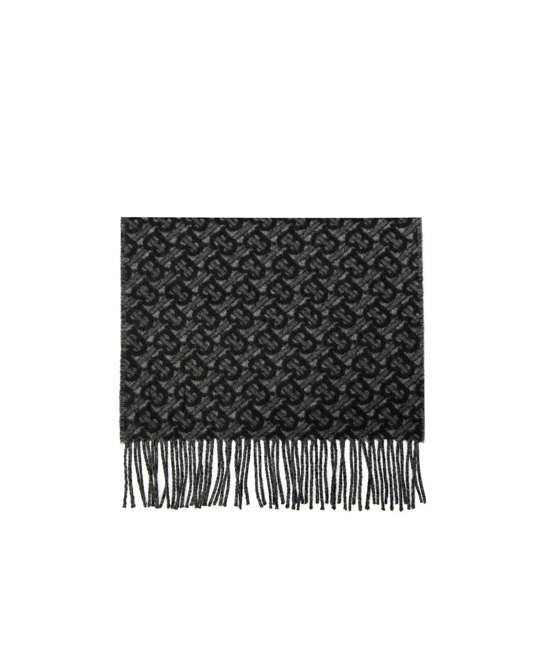 Burberry Monogram Jacquard Scarf In Black