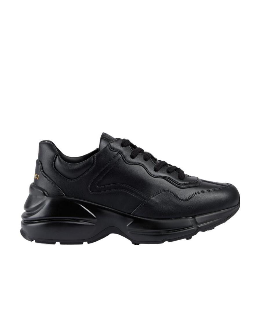 Gucci Rhyton Lace-up Sneakers In Black