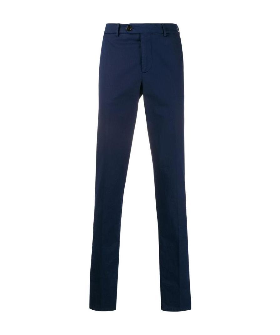 Brunello Cucinelli Mid-rise Slim Fit Chinos In Blue In Black