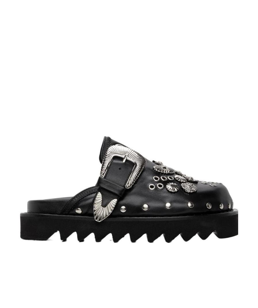 Toga Pulla Embellished Buckled Clogs In Black