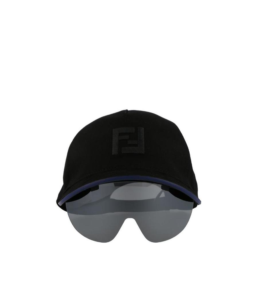 Fendi Baseball Hat With Protective Lens Logo In Black