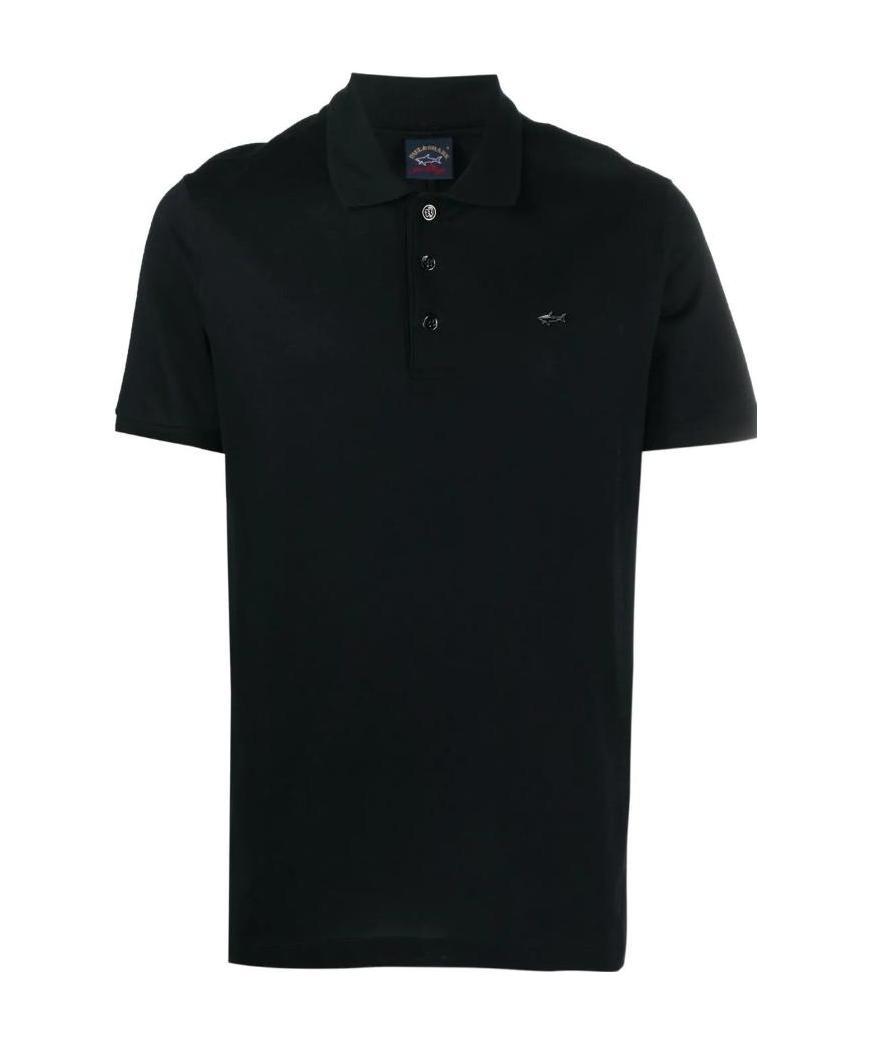 PAUL & SHARK LOGO-PLAQUE COTTON POLO SHIRT 