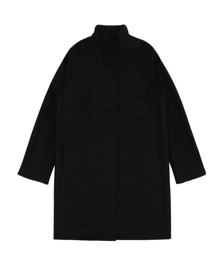 Max Mara Stand-up Collar Coat In Black