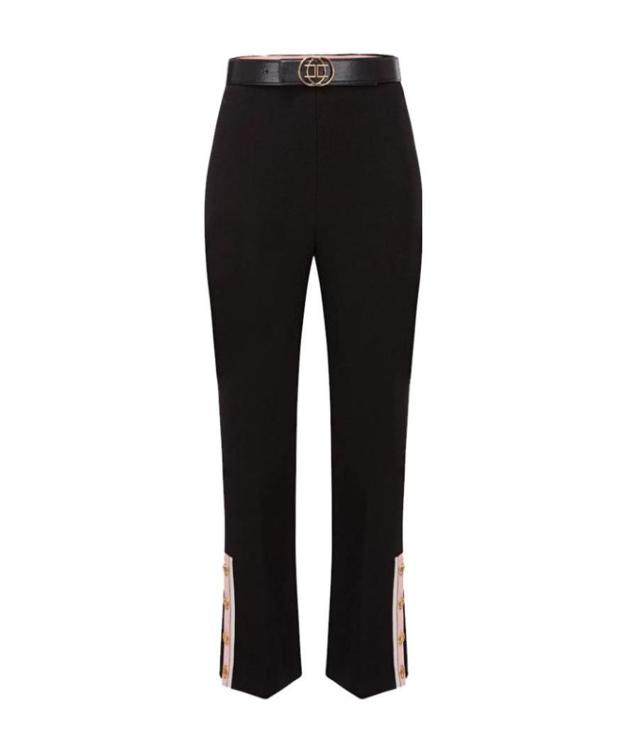 Elisabetta Franchi Belted Capri Trousers In Black