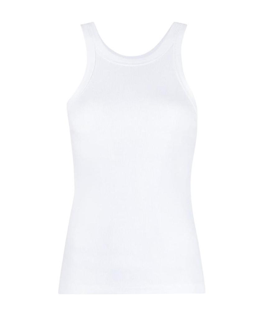Totême Espera Ribbed Stretch Cotton-blend Top In White