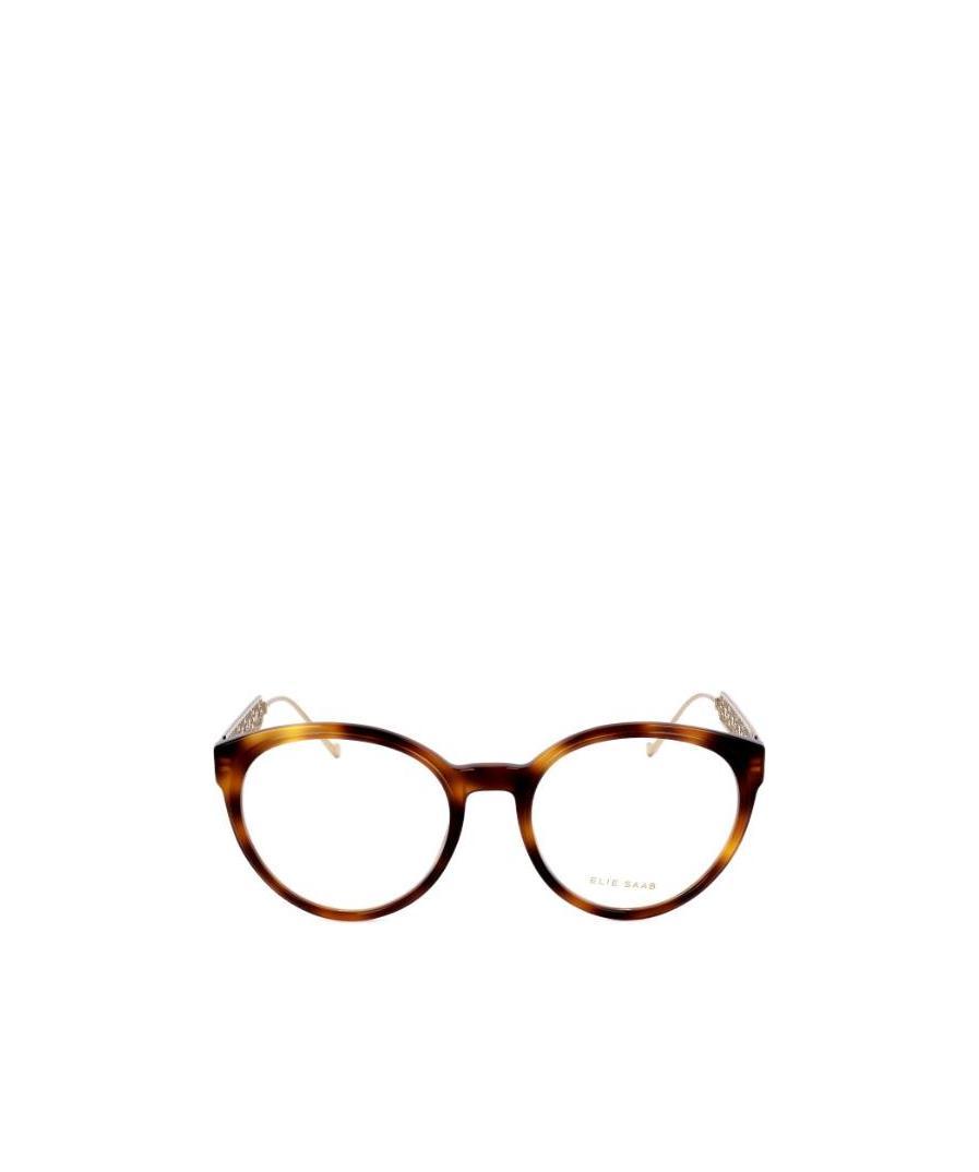Elie Saab Round Frame Glasses In Brown